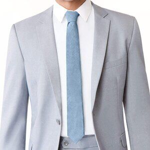 Azazie Light Blue Silk Skinny Suit Tie